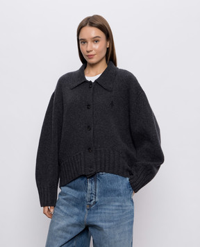 The Attico Gray wool and cashmere cardigan 261WCD00013KWS012AA