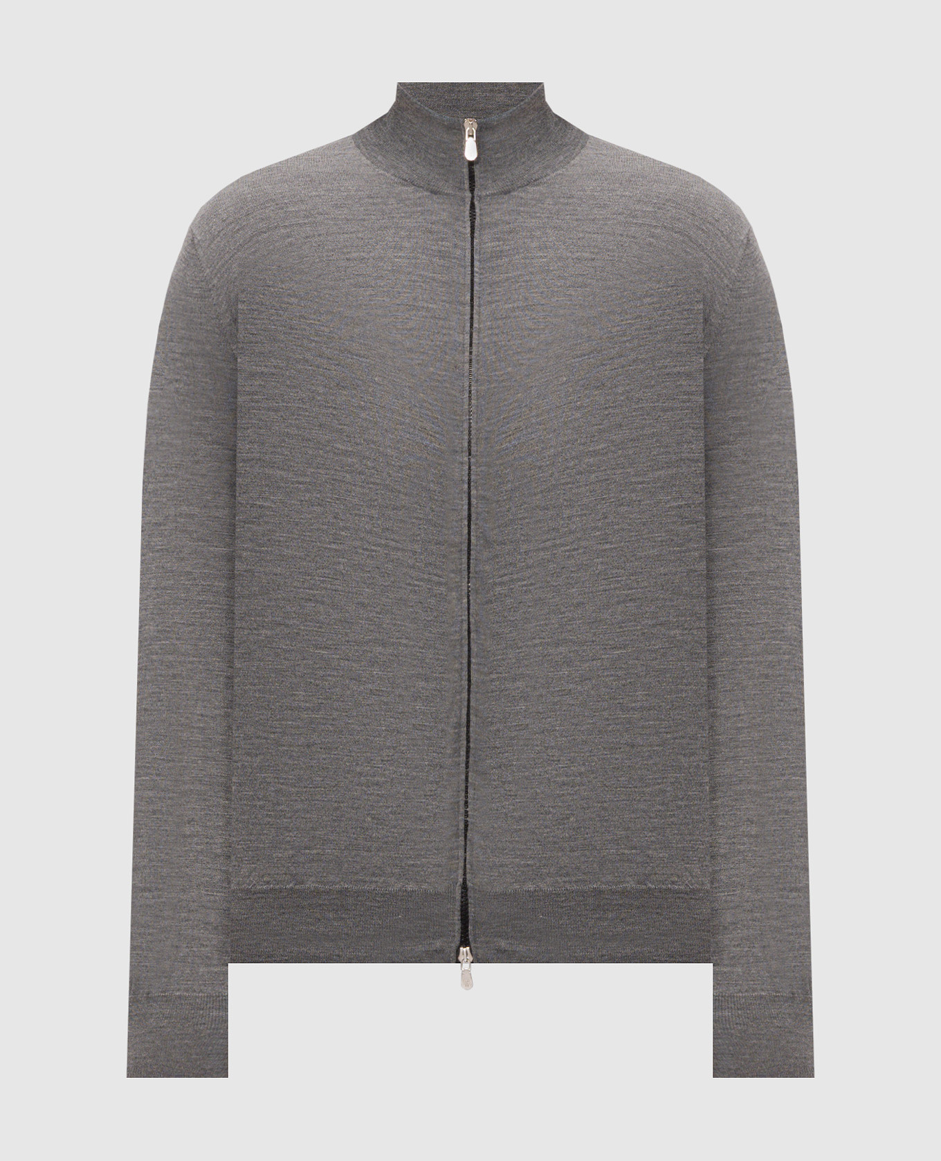 Grey wool and cashmere cardigan