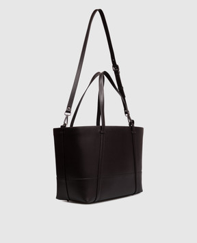 Peserico Brown leather bag with monil chain A38389C0RCC878