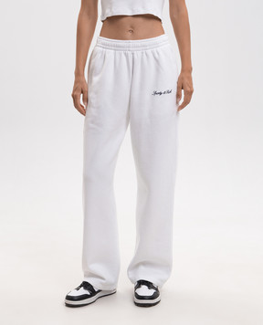 Sporty & Rich Ivory insulated track pants with logo embroidery PA071712326WH01
