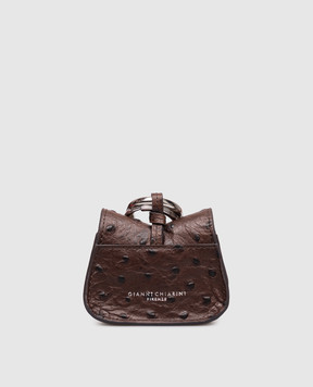 Gianni Chiarini Brown leather bag keychain BSMHELENA07STEMU