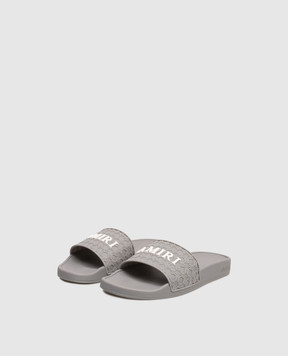 AMIRI Gray sliders with logo AMFLFL1001