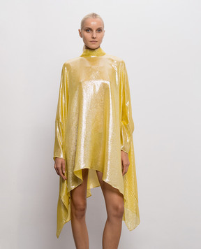 Taller Marmo Yellow Wadi asymmetrical silk dress PF2634