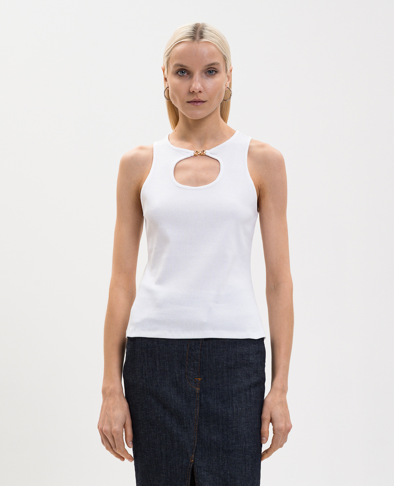 

White ribbed T-shirt Twinset