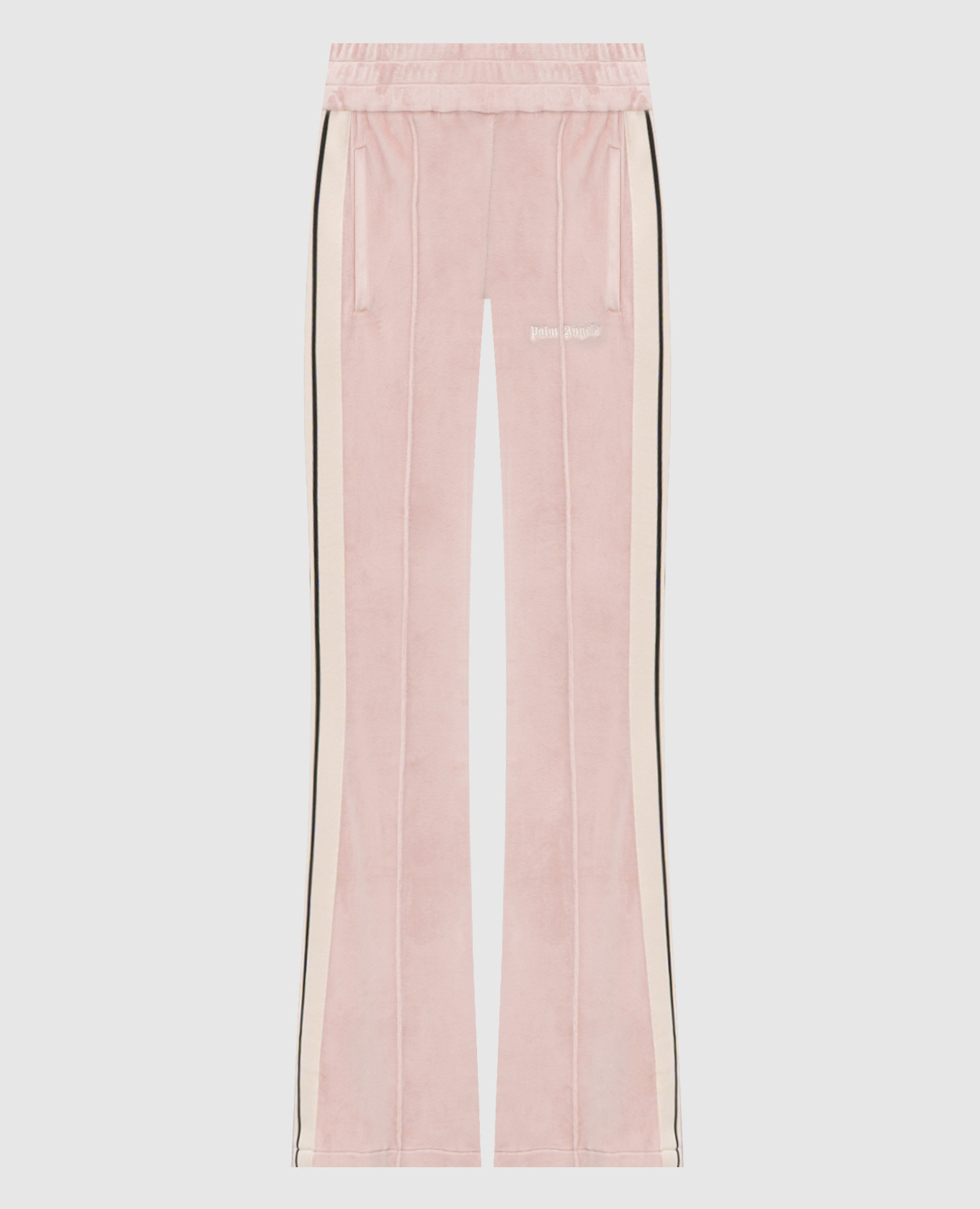 Pantalon de survêtement en velours rose avec broderie logo