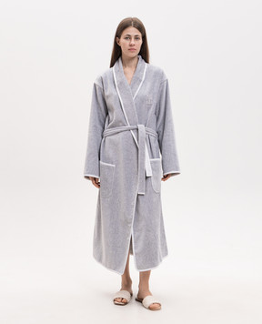 Brunello Cucinelli Grey terry robe with embroidered emblem MLB925152