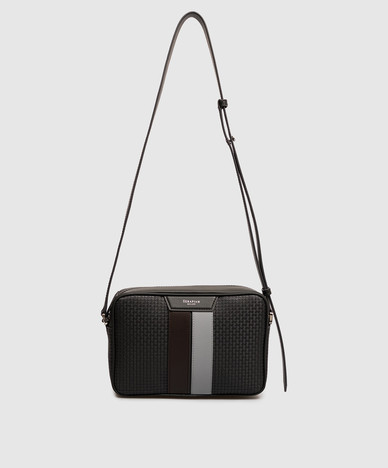 Gray leather bag