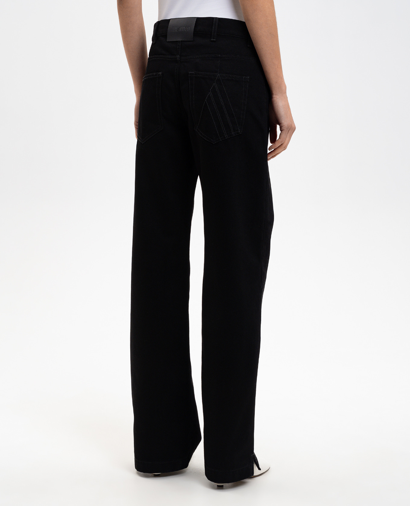 Black jeans with logo patch The Attico 4