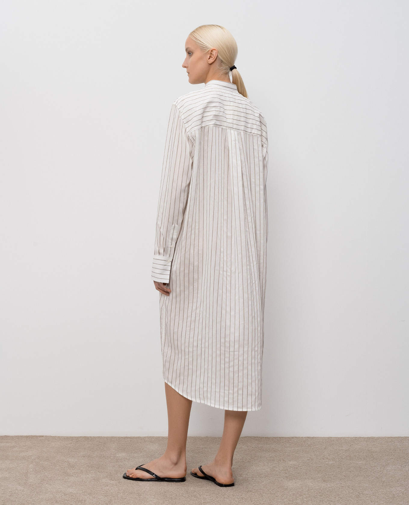 White striped silk shirt dress Toteme 4