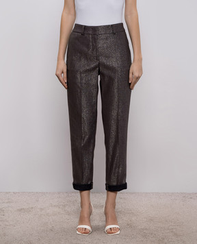Peserico Gray pants with lurex A0468000591