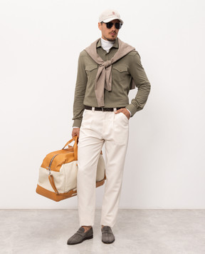 Brunello Cucinelli Ivory linen pants MP544H0690