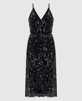 Twinset Black lace midi dress with sequins 261TP2630