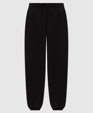 Black joggers with logo print