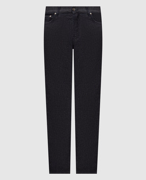 Pini Parma Dark blue jeans with logo patch JEARAWSTR