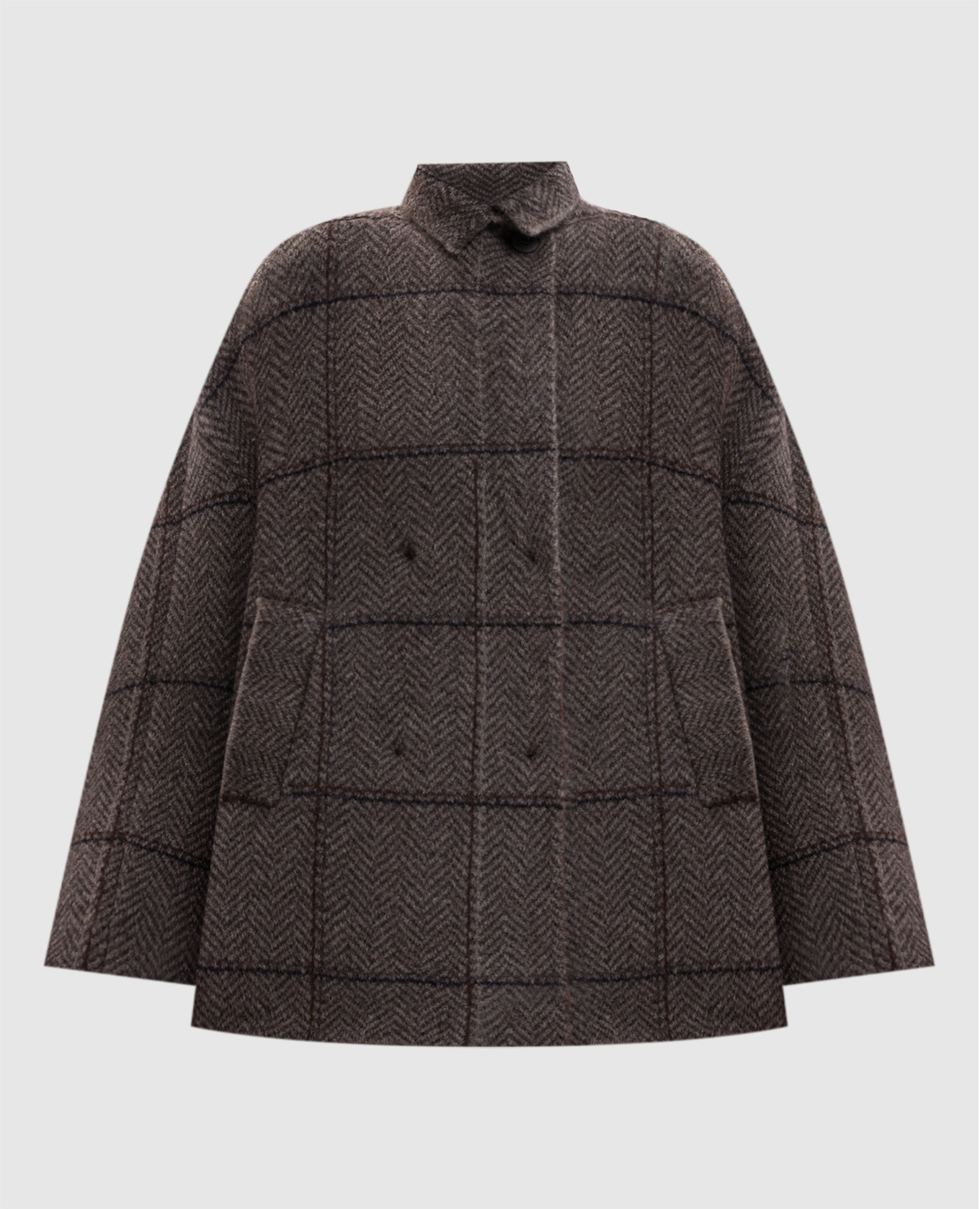 Brown coat with wool pattern