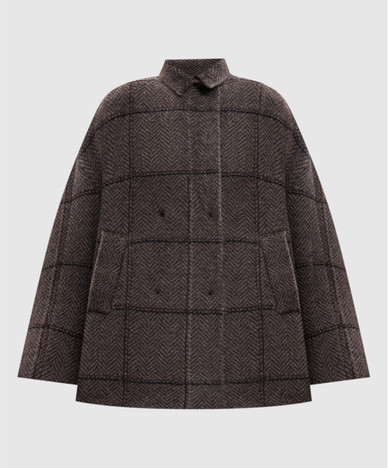 Brown coat with wool pattern