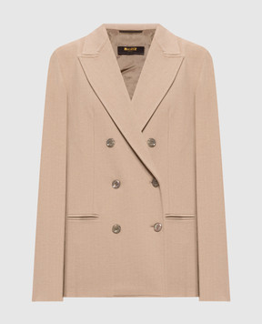 MooRER Beige double-breasted jacket ALERIAPAR