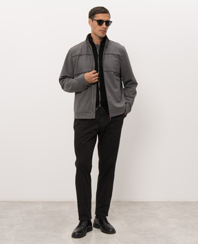 Peserico Black wool and cashmere cardigan R59532F129V470