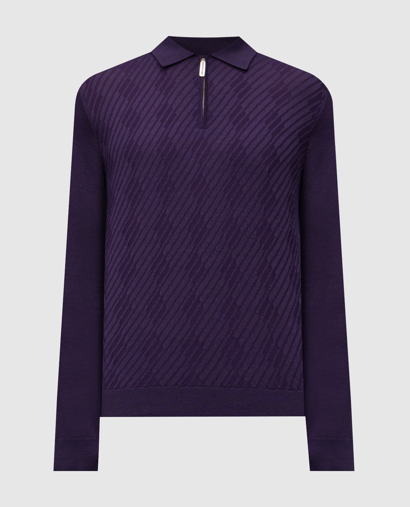 

Purple cashmere and silk patterned polo shirt Stefano Ricci, Violet