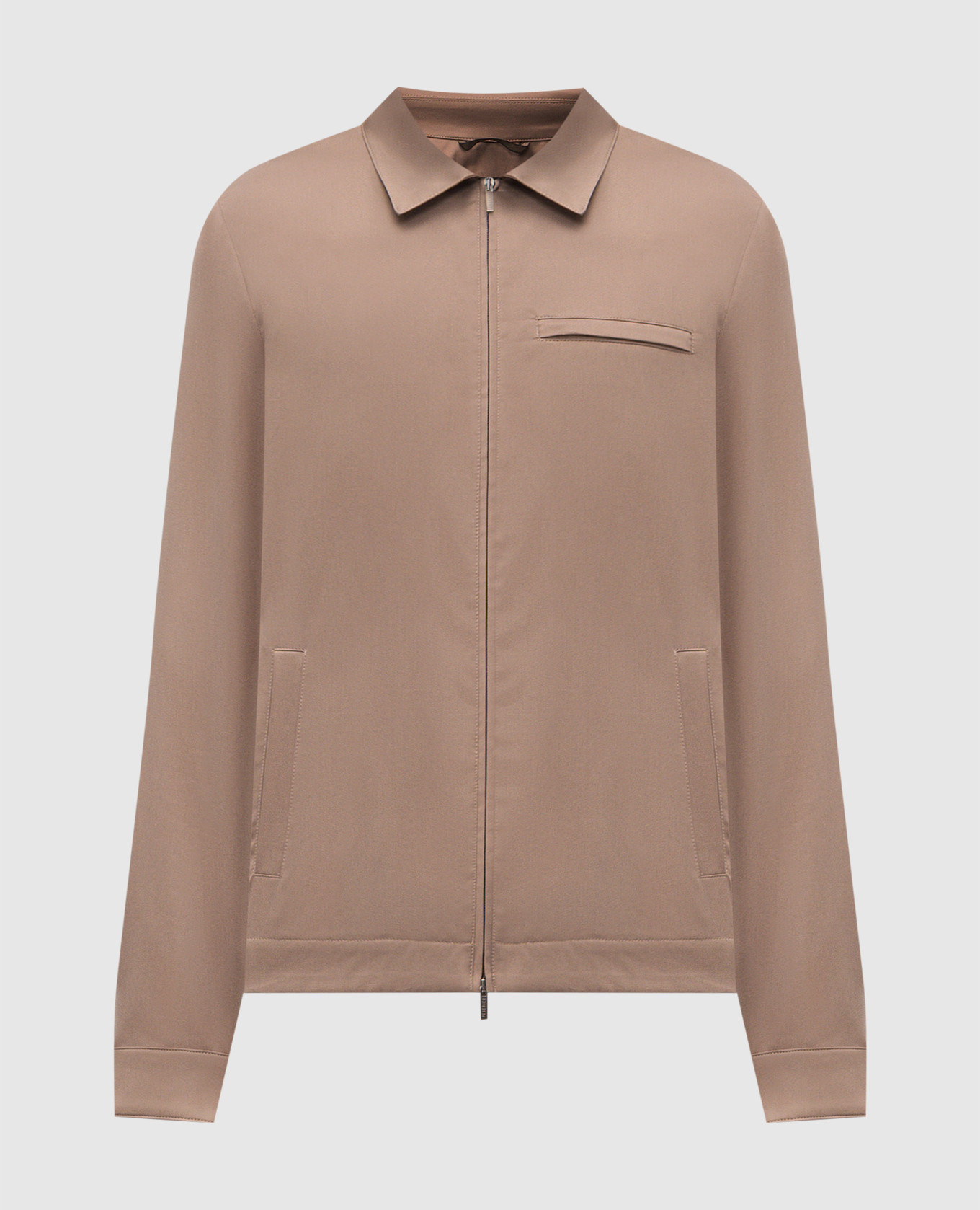 Brown jacket with logo