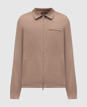 Peserico Brown jacket with logo R5226908274
