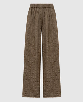UMA WANG Brown wool and linen palazzo pants UW3022