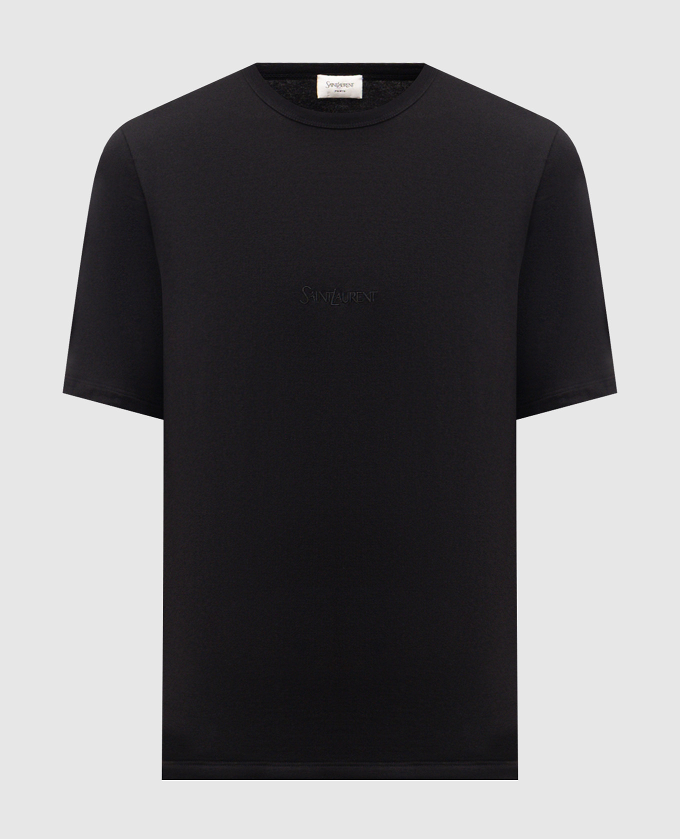Black T-shirt with tonal logo embroidery Saint Laurent