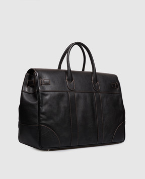 Brunello Cucinelli Black leather Country travel bag MBZIBU071