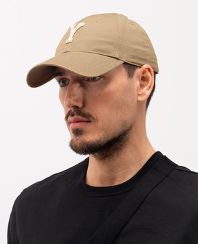 Saint Laurent Khaki Varsity Cap with Monogram Patch 8168713YR57m