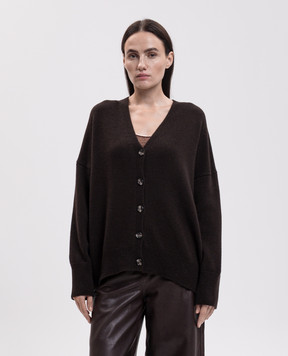 Momoni Disa brown cardigan with wool and cashmere MOKN07367MO