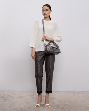 Peserico Gray pants with lurex A0468000591