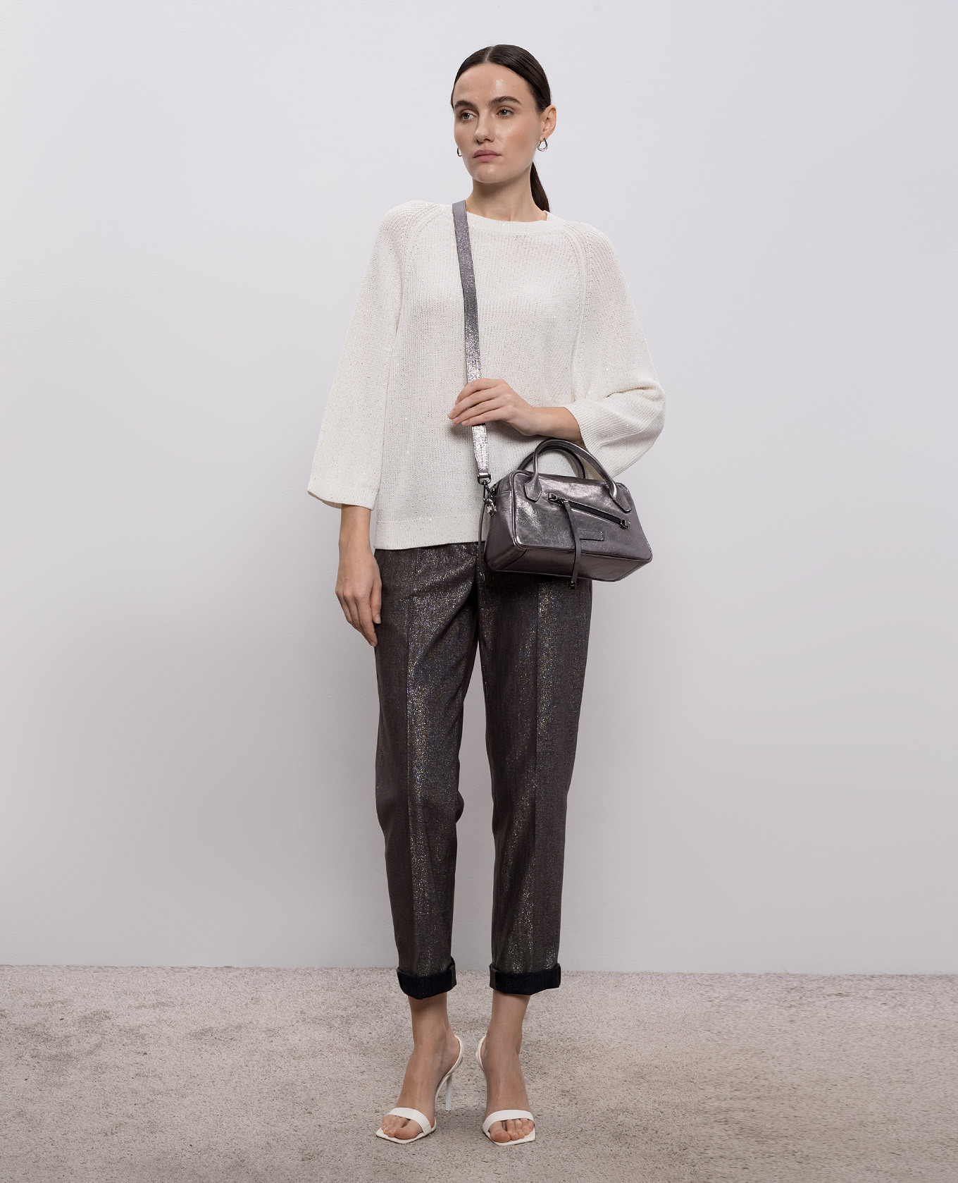 

Gray pants with lurex Peserico, Grey