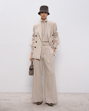 Brunello Cucinelli Beige blouse with monil chain MP091MQ406