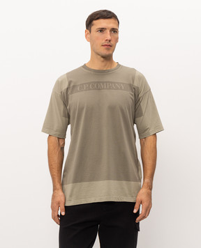 C.P. Company Khaki T-shirt with print MTS275A005431P