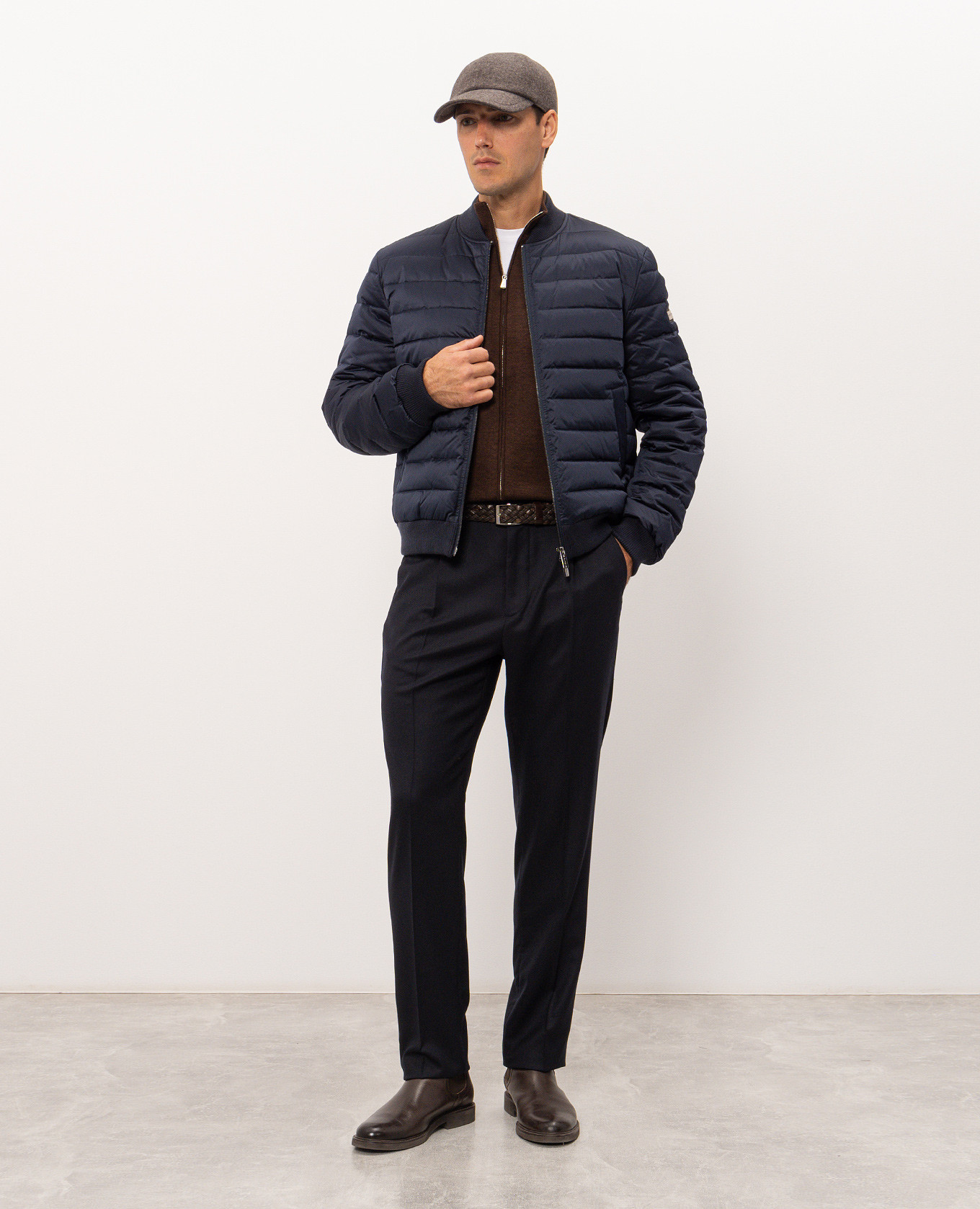 Brown wool cardigan Enrico Mandelli 2