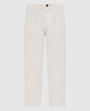 Brunello Cucinelli Beige pants with woven pattern M232PF1060