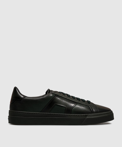 Green leather sneakers