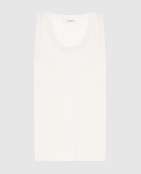 LISA YANG Ina white ribbed cashmere top 2024097