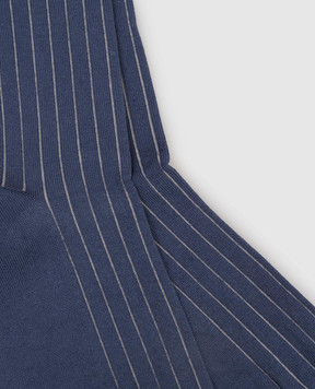 Brunello Cucinelli Blue striped socks MCS93561