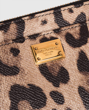 Dolce&Gabbana Beige leather cardholder with print BI1261AX566