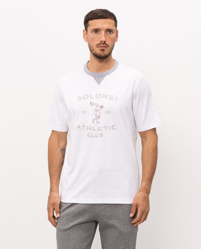 Brunello Cucinelli White T-shirt with embroidery M0B131002G