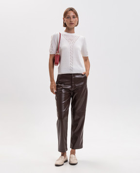 Twinset Ivory wool top with openwork pattern 262TP3210