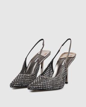 Le Silla Gilda grey slingbacks with crystals 2299U090G3PPSTE