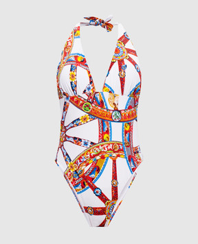 Dolce&Gabbana White printed swimsuit O9C27JON0HE