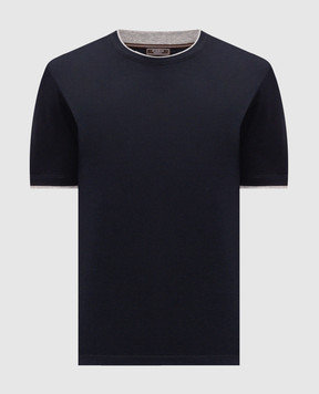 Peserico Blue t-shirt with logo print R55044J0Q402358