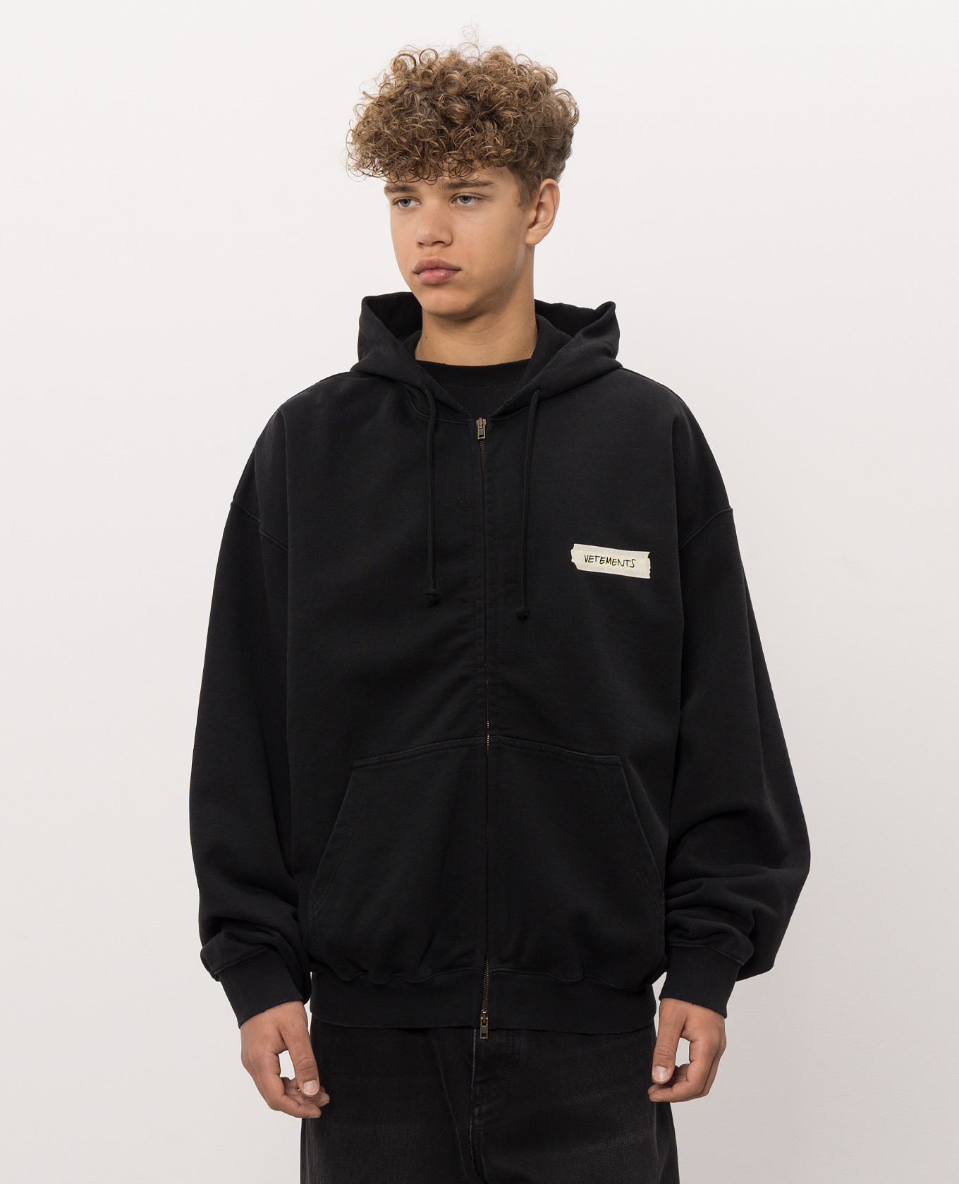 Black sports jacket with logo print Vetements 3