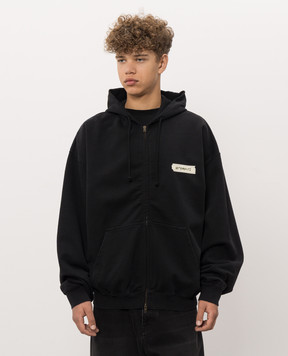 Vetements Black sports jacket with logo print MH27ZU145Bm