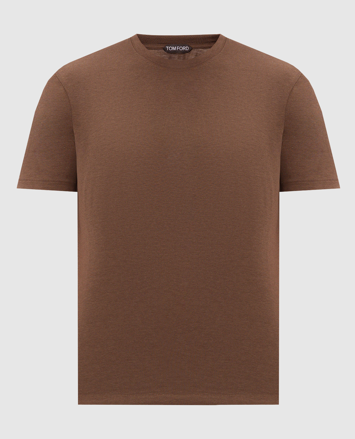 Brown T-shirt with monogram embroidery