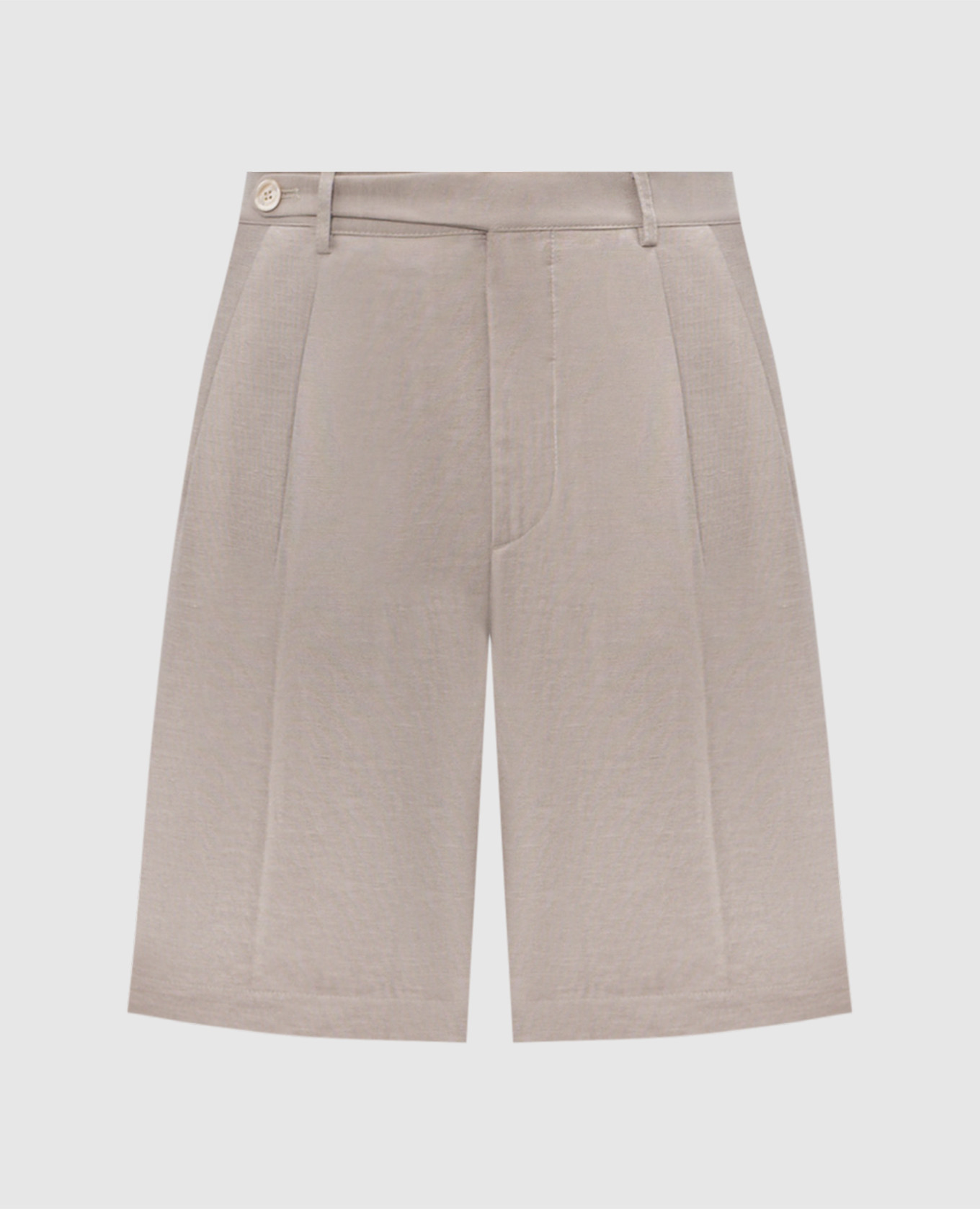 Beige linen shorts