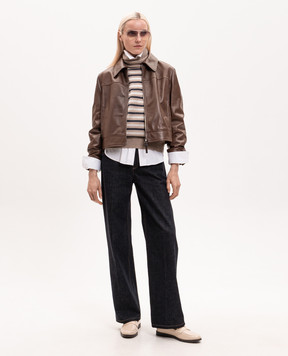 Brunello Cucinelli Brown leather jacket MPNMO7458P
